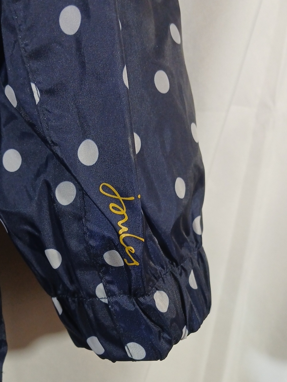Joules NWT Womens 10 Rain Jacket Parka Blue Polka Dot Packable Waterproof Hooded - Picture 8 of 16